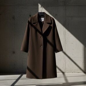 NA-KD Wool Blend Chocolate Brown Trench Coat